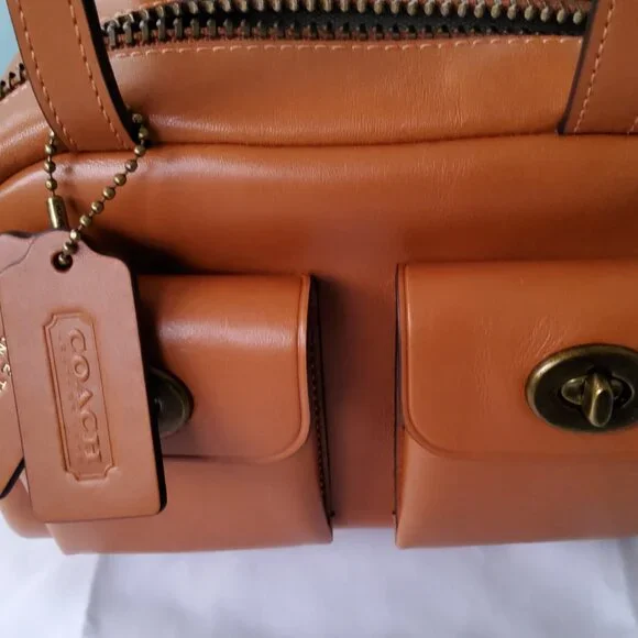 Like New Coach Twin Turnlock 20 in Toffee CCC55 - Picture 3 of 9